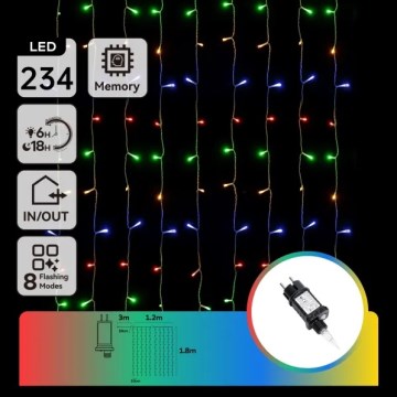 Aigostar - LED Venkovní  řetěz 234xLED/8 funkcí 1,2x1,8 m IP44 multicolor