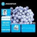 Aigostar - LED Venkovní  řetěz 25xLED/3xAA/8 funkcí 2,8 m IP44 studená bílá