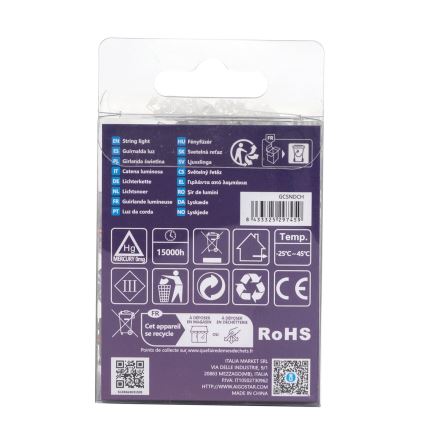 Aigostar - LED Venkovní  řetěz 50xLED/8 funkcí 3xAA 5,3m IP44 multicolor