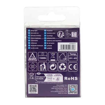 Aigostar - LED Venkovní  řetěz 50xLED/8 funkcí 3xAA 5,3m IP44 teplá bílá