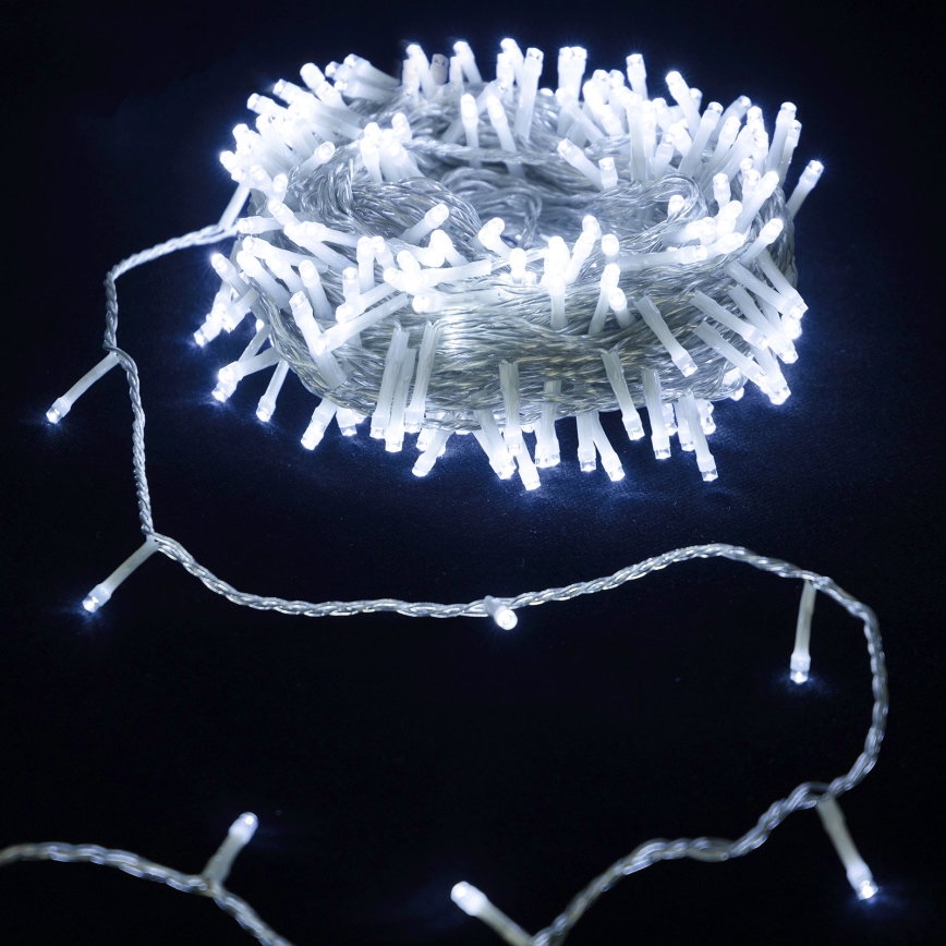 Aigostar - LED Venkovní vánoční řetěz 150xLED/8 funkcí 3xAA 15,3m IP44 studená bílá