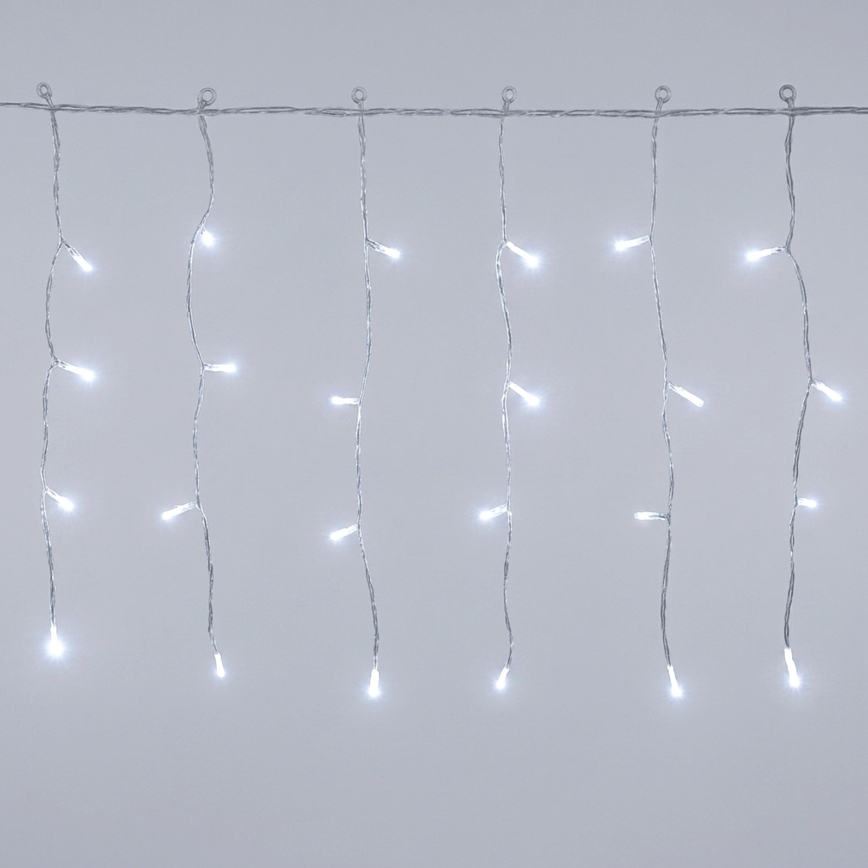 Aigostar - LED Venkovní vánoční řetěz 300xLED/8 funkcí 3xAA 18x0,4m IP44 studená bílá