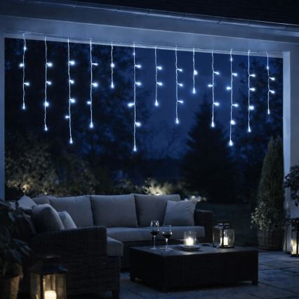 Aigostar - LED Venkovní vánoční řetěz 300xLED/8 funkcí 3xAA 18x0,6 m IP44 studená bílá