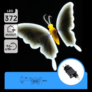 Aigostar - LED Venkovní vánoční dekorace 306xLED IP44 studená bílá motýl