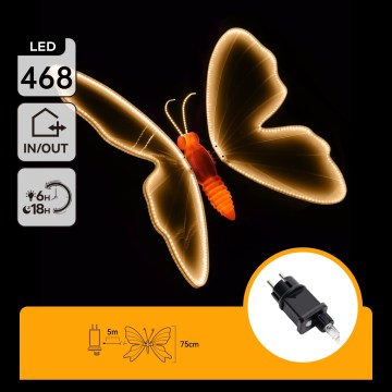 Aigostar - LED Venkovní vánoční dekorace 504xLED IP44 teplá bílá motýl