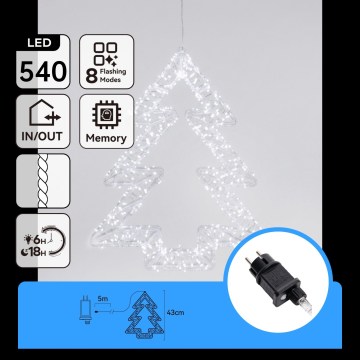 Aigostar - LED Venkovní vánoční dekorace 540xLED/6W/230V IP44 studená bílá 45cm