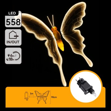 Aigostar - LED Venkovní vánoční dekorace 564xLED IP44 teplá bílá motýl