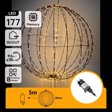 Aigostar - LED Venkovní vánoční dekorace LED/3,6W/230V 60 cm IP44 koule teplá bílá