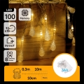 Aigostar - LED Venkovní vánoční řetěz 100xLED/8 funkcí 3xAA 10 m IP44 teplá bílá kapky