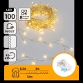 Aigostar - LED Venkovní vánoční řetěz 100xLED/8 funkcí 3xAA 3,3m IP44 teplá bílá