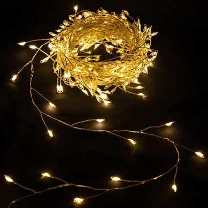 Aigostar - LED Venkovní vánoční řetěz 100xLED/8 funkcí 3xAA 3,3m IP44 teplá bílá