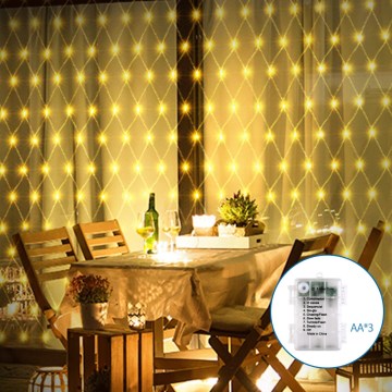 Aigostar - LED Venkovní vánoční řetěz 100xLED/8 funkcí/3xAA 4,5x1,5m IP44 teplá bílá