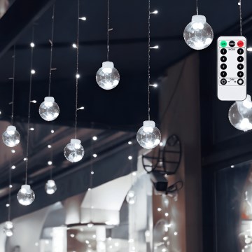 Aigostar - LED Venkovní vánoční řetěz 120xLED/8 funkcí 3x0,6m IP44 studená bílá + dálkové ovládání