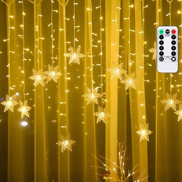 Aigostar - LED Venkovní vánoční řetěz 120xLED/8 funkcí 3x0,7m IP44 teplá bílá + dálkové ovládání