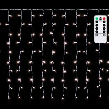 Aigostar - LED Venkovní vánoční řetěz 150xLED/6W/230V/8 funkcí 1,5x1m IP44 studená bílá + dálkové ovládání