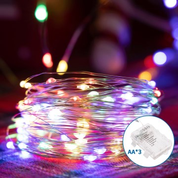 Aigostar - LED Venkovní vánoční řetěz 150xLED/8 funkcí/3xAA 15,3m IP44 multicolor