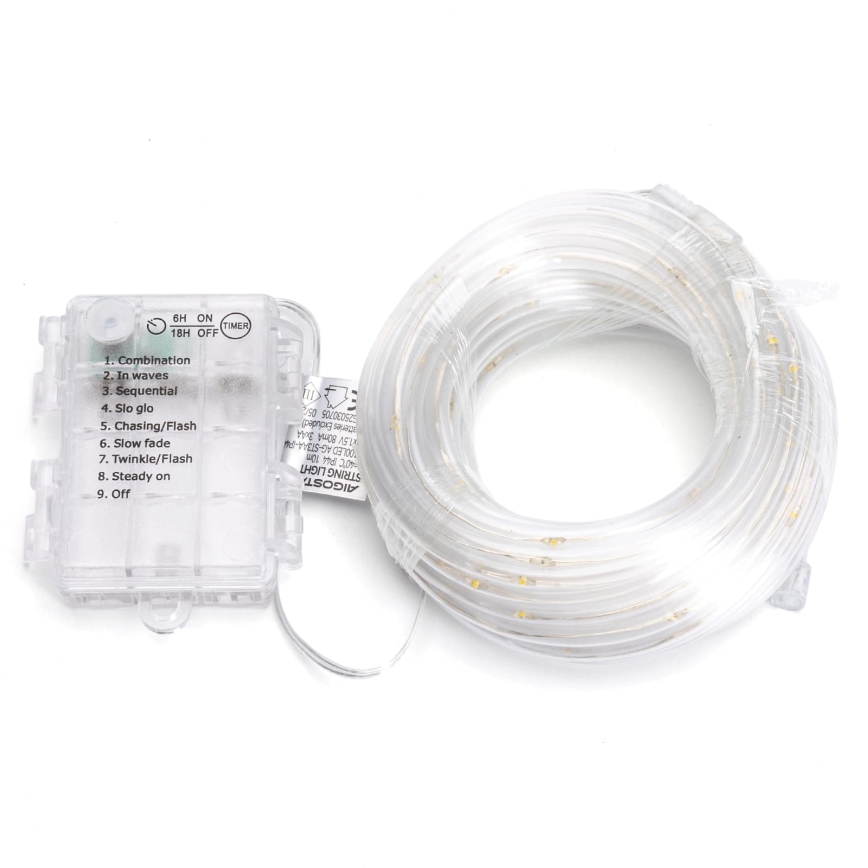 Aigostar - LED Venkovní vánoční řetěz 150xLED/8 funkcí 3xAA 15,3m IP44 teplá bílá