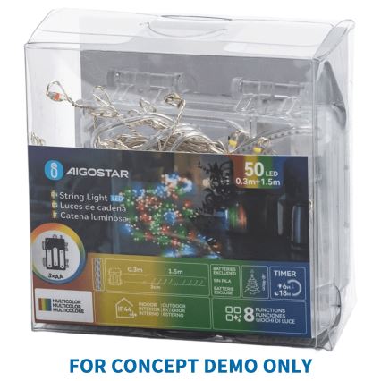 Aigostar - LED Venkovní vánoční řetěz 2000xLED/8 funkcí 53m IP44 studená bílá