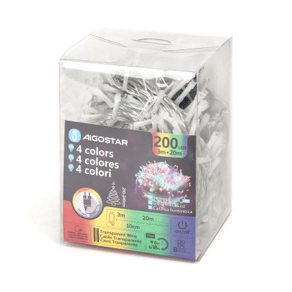 Aigostar - LED Venkovní vánoční řetěz 200xLED/8 funkcí 23m IP44 multicolor