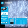 Aigostar - LED Venkovní vánoční řetěz 200xLED/8 funkcí 5x2m IP44 studená bílá