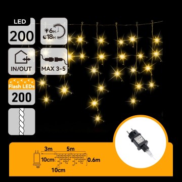 Aigostar - LED Venkovní vánoční řetěz 200xLED 8x0,6m IP44 teplá bílá