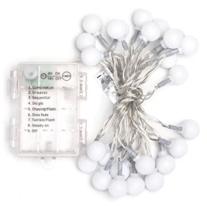 Aigostar - LED Venkovní vánoční řetěz 25xLED/3xAA/8 funkcí 2,8 m IP44 multicolor