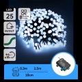 Aigostar - LED Venkovní vánoční řetěz 25xLED/8 funkcí 3xAA 2,8m IP44 studená bílá