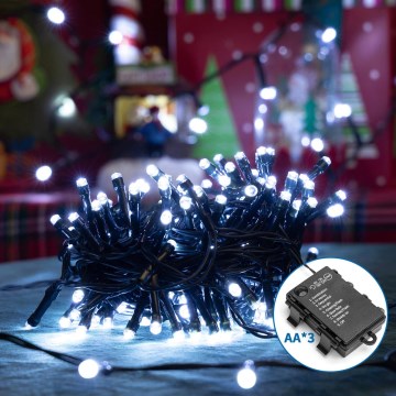 Aigostar - LED Venkovní vánoční řetěz 300xLED/8 funkcí 15,3m IP44 studená bílá