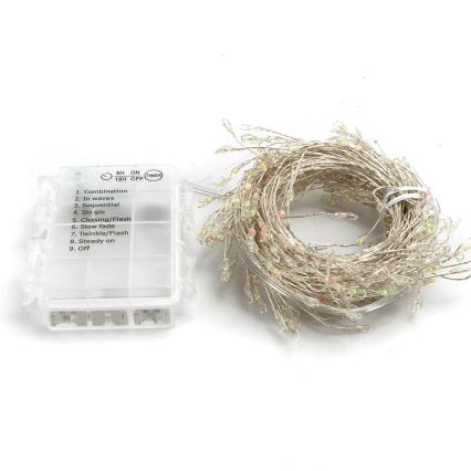 Aigostar - LED Venkovní vánoční řetěz 300xLED/8 funkcí 3xAA 9,3m IP44 multicolor