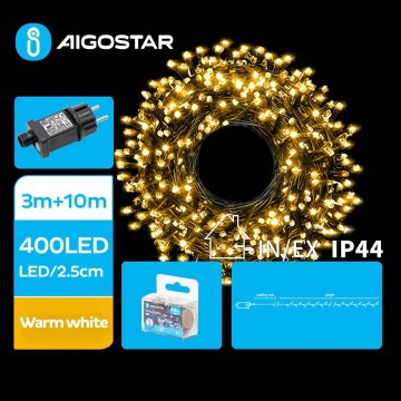 Aigostar - LED Venkovní vánoční řetěz 400xLED/8 funkcí 13m IP44 teplá bílá