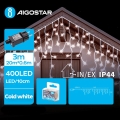Aigostar - LED Venkovní vánoční řetěz 400xLED/8 funkcí 23x0,6m IP44 studená bílá