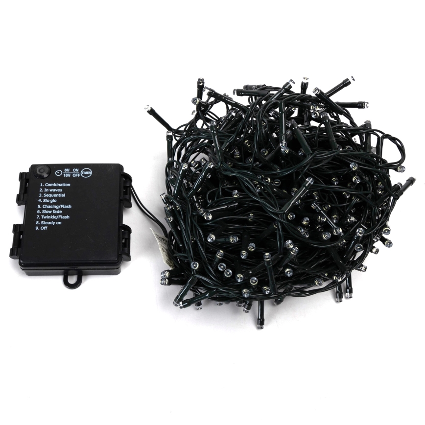 Aigostar - LED Venkovní vánoční řetěz 400xLED/8 funkcí 4xAA 20,3 m IP44 studená bílá