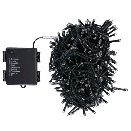 Aigostar - LED Venkovní vánoční řetěz 500xLED/8 funkcí 4xAA 25,3 m IP44 teplá bílá