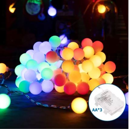 Aigostar - LED Venkovní vánoční řetěz 50xLED/3xAA/8 funkcí 5,3 m IP44 multicolor