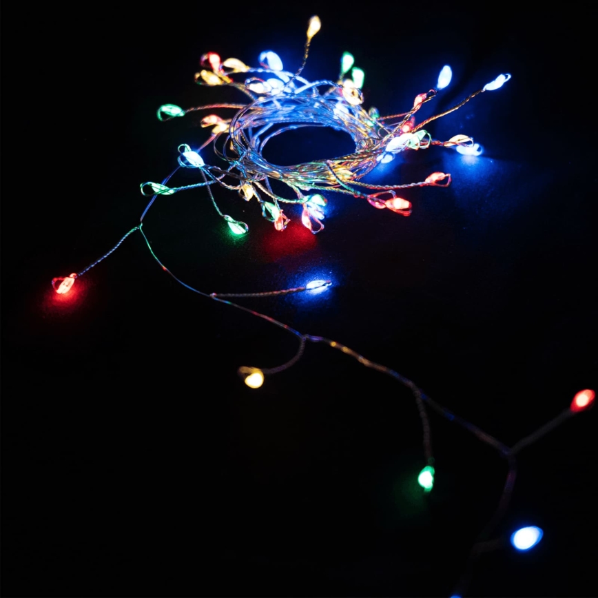 Aigostar - LED Venkovní vánoční řetěz 50xLED/8 funkcí 3xAA 1,8m IP44 multicolor