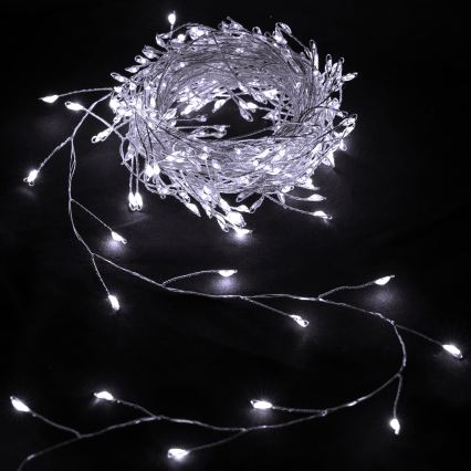 Aigostar - LED Venkovní vánoční řetěz 50xLED/8 funkcí 3xAA 1,8m IP44 studená bílá