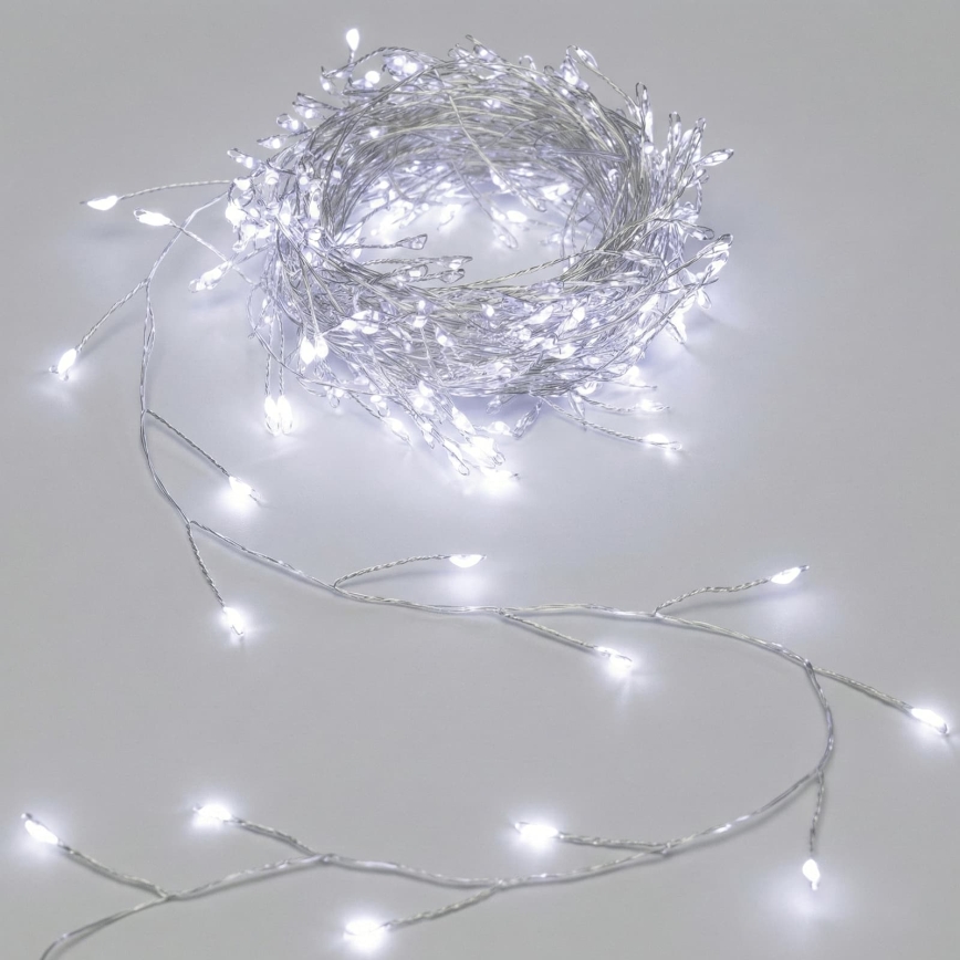 Aigostar - LED Venkovní vánoční řetěz 50xLED/8 funkcí 3xAA 1,8m IP44 studená bílá