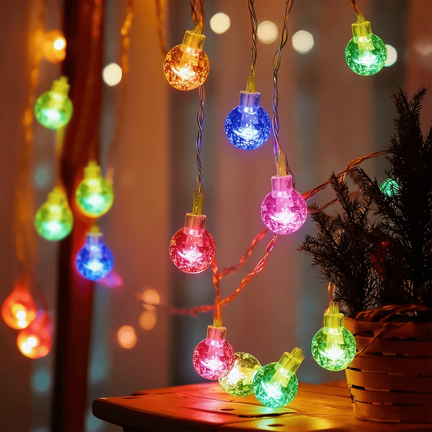 Aigostar - LED Venkovní vánoční řetěz 50xLED/8 funkcí 3xAA 5,3m IP44 multicolor