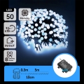 Aigostar -LED Venkovní vánoční řetěz 50xLED/8 funkcí 3xAA 5,3m IP44 studená bílá