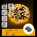 Aigostar - LED Venkovní vánoční řetěz 50xLED/8 funkcí 3xAA 5,3m IP44 teplá bílá