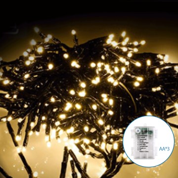 Aigostar - LED Venkovní vánoční řetěz 50xLED/8 funkcí 3xAA 5,3m IP44 teplá bílá