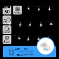 Aigostar - LED Venkovní vánoční řetěz 50xLED/8 funkcí 3xAA 5 m IP44 studená bílá