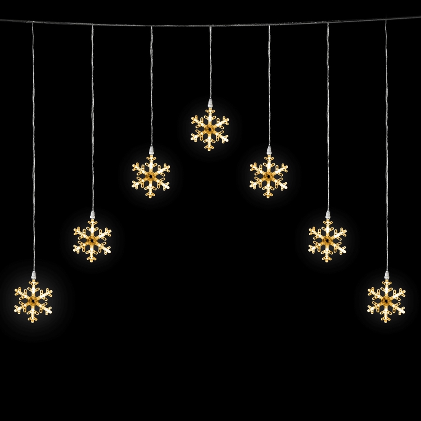 Aigostar - LED Venkovní vánoční řetěz 84xLED/8 funkcí 1,2x1m IP44 teplá bílá vločky