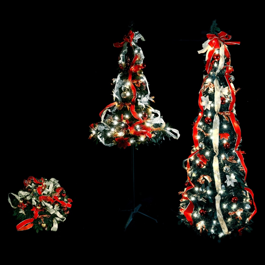 Aigostar - LED Venkovní vánoční strom 100xLED 1,5m IP44 červená studená bílá