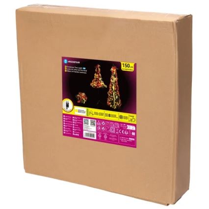 Aigostar - LED Venkovní vánoční strom 150xLED 1,8m IP44 červená/zlatá teplá bílá