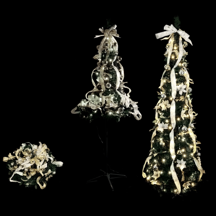 Aigostar - LED Venkovní vánoční strom 80xLED 1,2m IP44 bílá/zlatá studená bílá