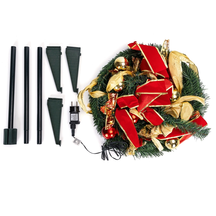 Aigostar - LED Venkovní vánoční strom 80xLED 1,2m IP44 červená/zlatá teplá bílá