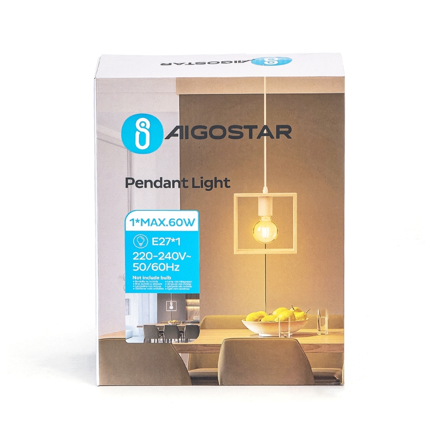 Aigostar - Lustr na lanku 1xE27/60W/230V béžová