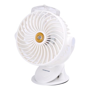 Aigostar - Nabíjecí kapesní ventilátor 2W/5V 2400mAh USB bílá