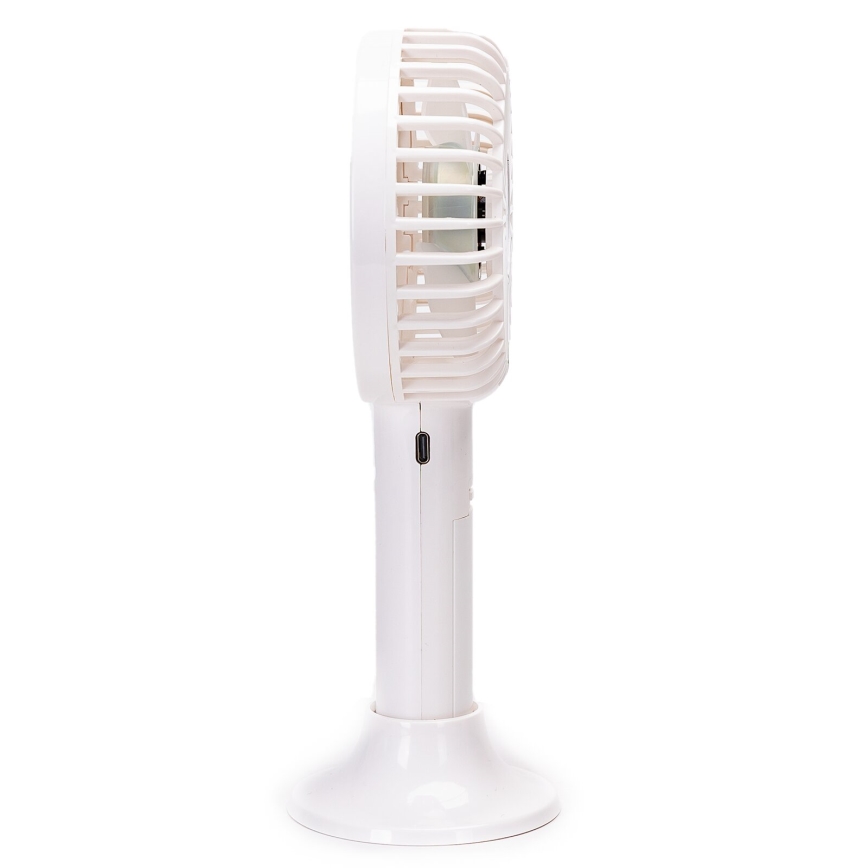 Aigostar - Nabíjecí kapesní ventilátor 3W/5V 1500mAh USB bílá
